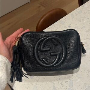 Gucci soho Black Pebbled Leather Crossbody Bag